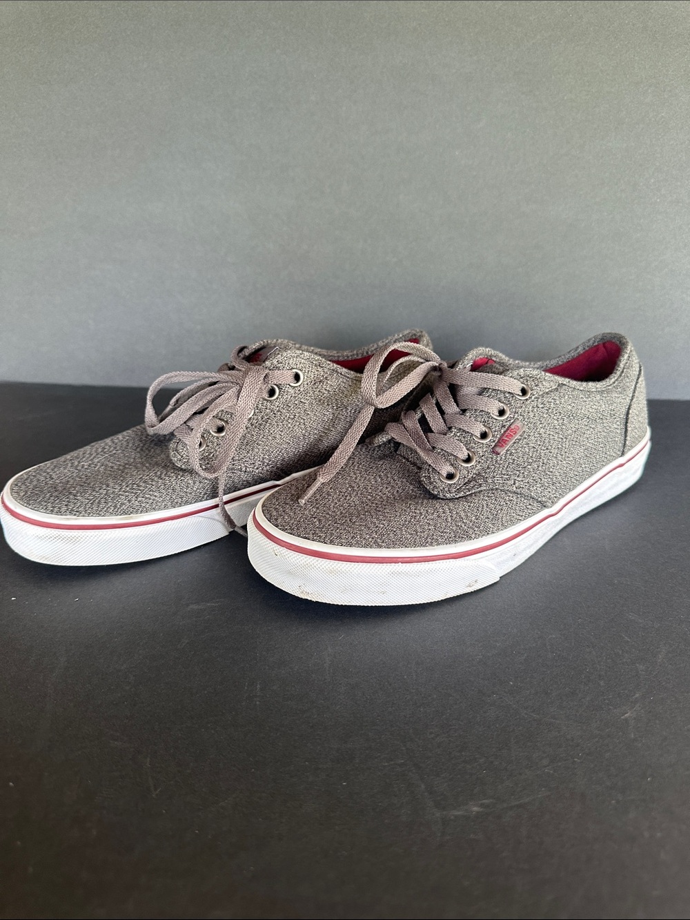 Grey and Maroon vans sneakers size 8.5 women’s